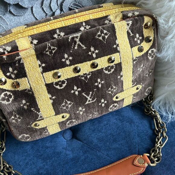 Louis Vuitton LV Vintage velvet Trompe L'oeil Trocadero Shoulder Bag velour - Picture 5 of 6